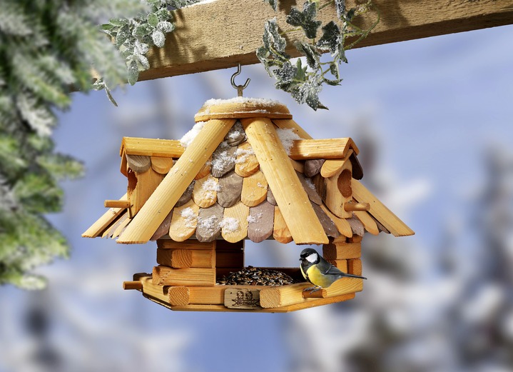 Wintertuin - Elzenhouten vogelhuisje Paviljoen, in Farbe BRUIN