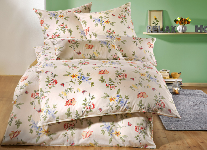 - Mako-satijnen beddengoedset met ritssluiting, in Größe 112 (80 x 80 cm + 135 x 200 cm) bis 121 (Kussensloop, 40 x 80 cm), in Farbe NATUREL