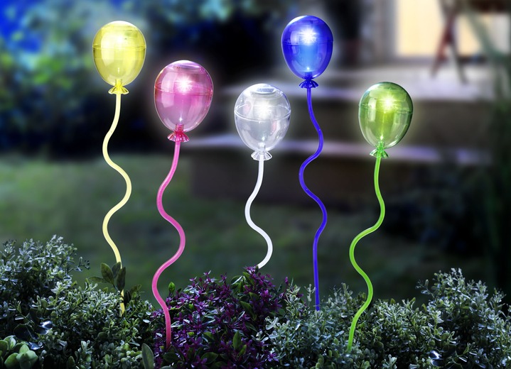 Tuinverlichting - Insteekverlichting luchtballons, op zonne-energie, set van 5, in Farbe