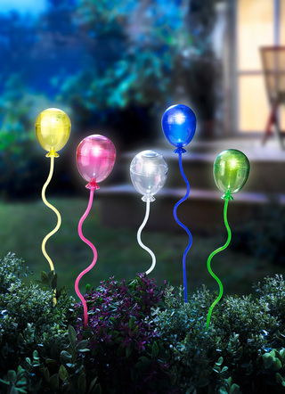 Insteekverlichting luchtballons, op zonne-energie, set van 5