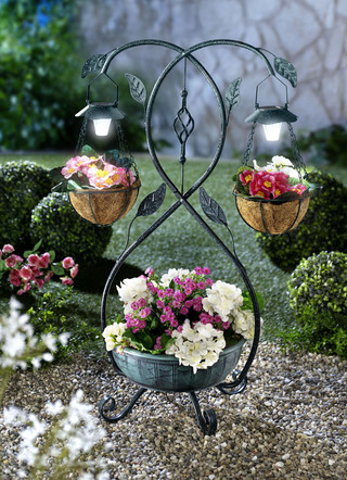 Plantenstandaard met verlichting op zonne-energie