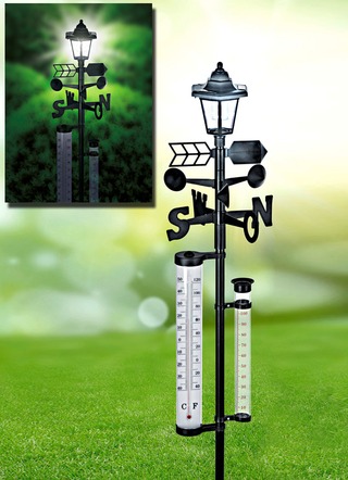 Weerstation op zonne-energie met windvaan