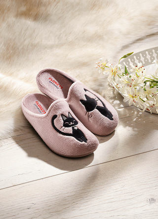 FLORETT pantoffels met rubberen zool
