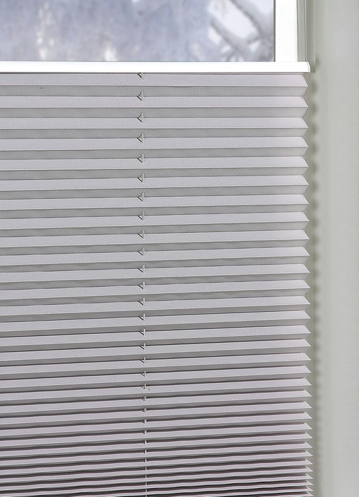 Rolgordijnen - Plisségordijnen voor montage op raamkozijnen zonder boren, in Größe 826 (H 130 x B 40 cm) bis 850 (H 210 x B 70 cm), in Farbe ZILVER Ansicht 1