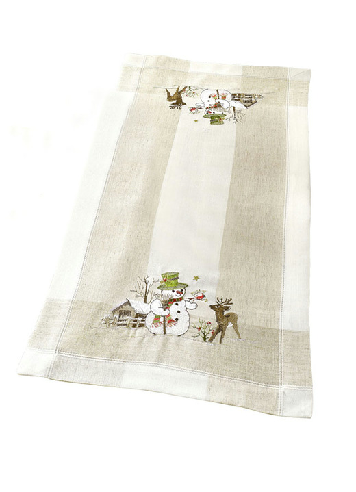 Tafellakens - Mooie tafel- en kamerdecoratie met sneeuwpoppen, in Größe 101 (loper, 35 x 50 cm) bis 404 (Kussensloop, 40 x 40 cm), in Farbe  Ansicht 1