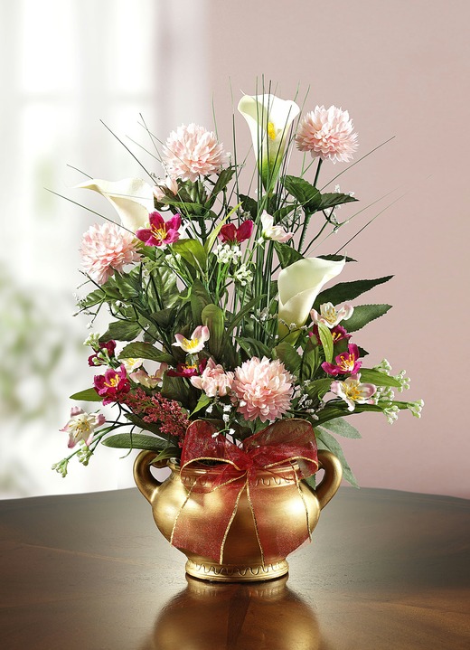 Kunst- & textielplanten - Calla-bloemstuk in pot, in Farbe