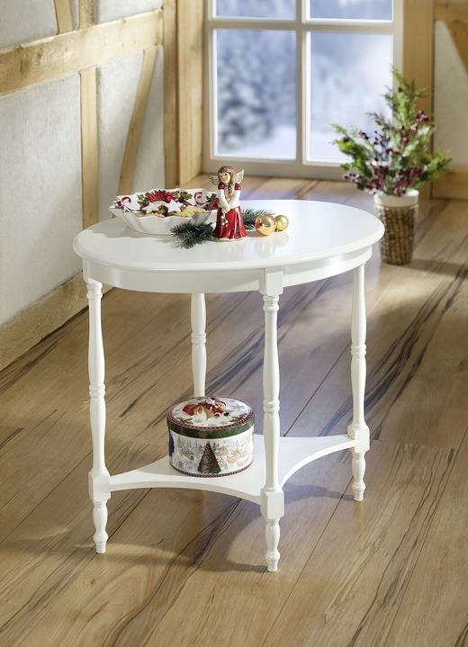Kleine meubels - Bijzettafel met gedraaide poten, in Farbe CRÈME