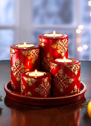 Adventstheelichthouder van keramiek