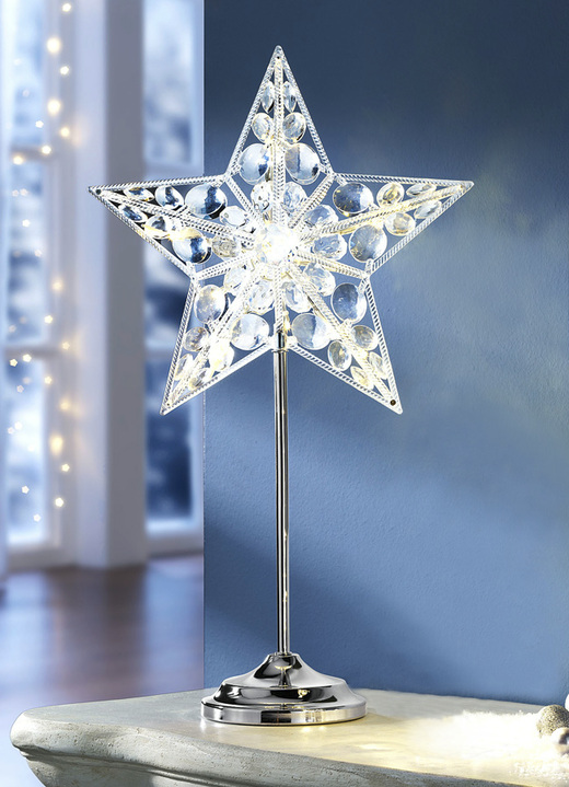 Kerstdecoraties - LED-sterlamp met metalen standaard, in Farbe TRANSPARENT