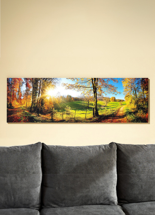 Landschap  - Hoogwaardige kunstdruk “Magisch landschap in de herfst”, in Farbe GROEN Ansicht 1
