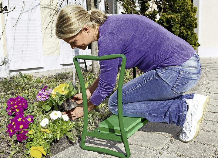 Tuinonderhoud - Knielstoel voor zitten en knielen met metalen frame, in Farbe GROEN Ansicht 1