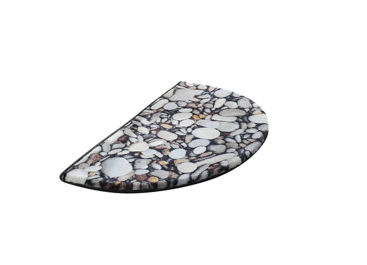 Badmatten - Onderhoudsvriendelijke en duurzame badmattenset met kiezelsteen-motief, in Größe 100 (matje, halfrond 50 x 80 cm) bis 112 (motief-toiletdekselafdekking, 47 x 50 cm), in Farbe NATUREL Ansicht 1