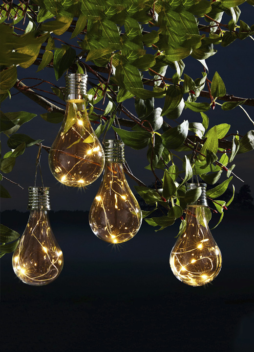 - Solar gloeilamp, set van 4, in Farbe ROESTVRIJ STAAL