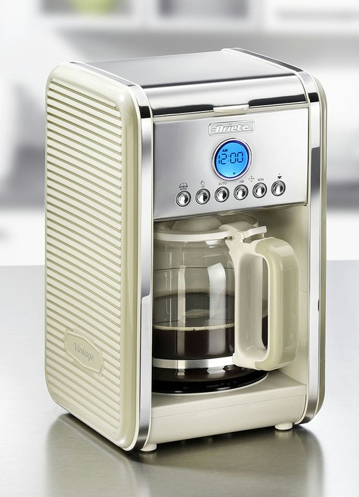 Koffie- & thee - Ariete koffiezetapparaat met glazen kan en permanent filter, in Farbe CRÈME Ansicht 1