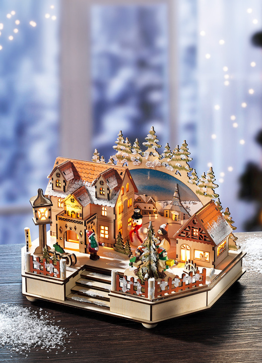 Kerstdecoraties - Muziekdoos met de melodie O dennenboom, in Farbe NATUREL