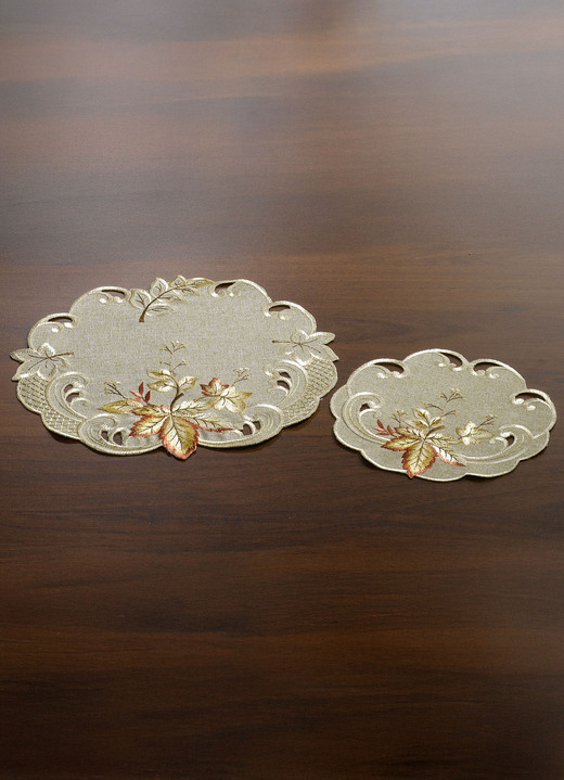 Tafellakens - Fijn vormgegeven tafel- en kamerdecoratie, in Größe 101 (loper, ovaal, 30 x 70 cm) bis 404 (Kussensloop, 40 x 40 cm), in Farbe GROEN Ansicht 1