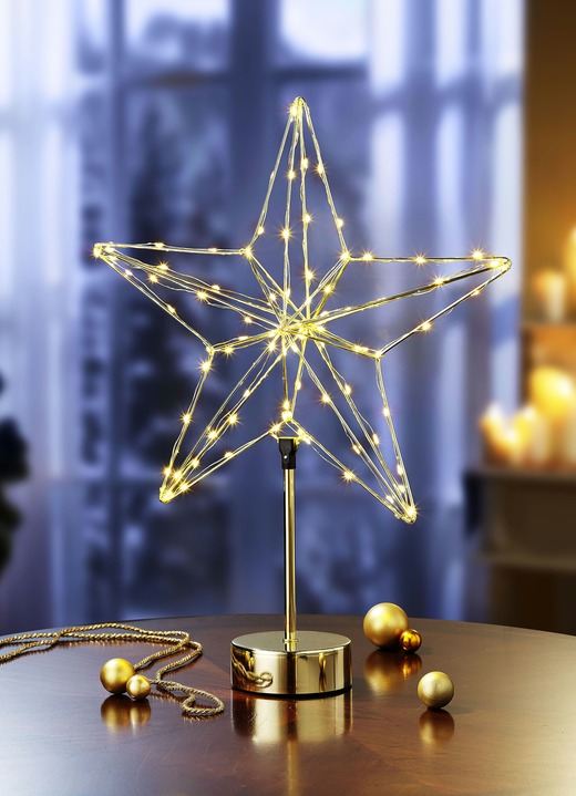 - LED sterrenkandelaars met timerfunctie, in Farbe GOUD
