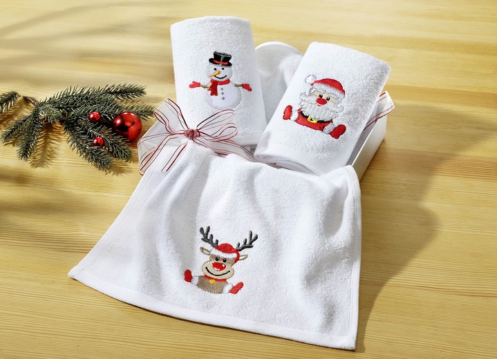 - 3-delige badstof geschenkdoos, in Farbe WIT
