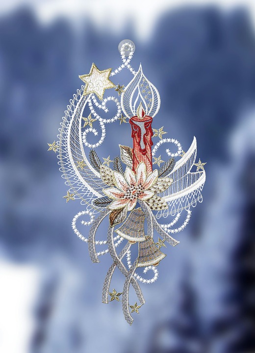 - Raamdecoratie kaars met sterrenketting, in Farbe ROOD-GOUD