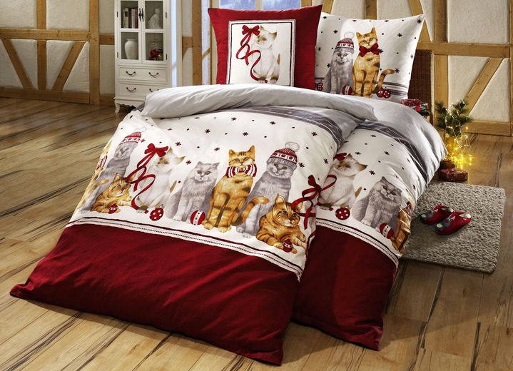 - Beaver beddengoedset gemaakt van katoen, in Größe 112 (80 x 80 cm + 135 x 200 cm) bis 114 (80 x 80 cm + 155 x 200 cm), in Farbe BORDEAUX