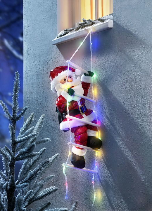 - Kerstman op led-ladder, in Farbe ROOD