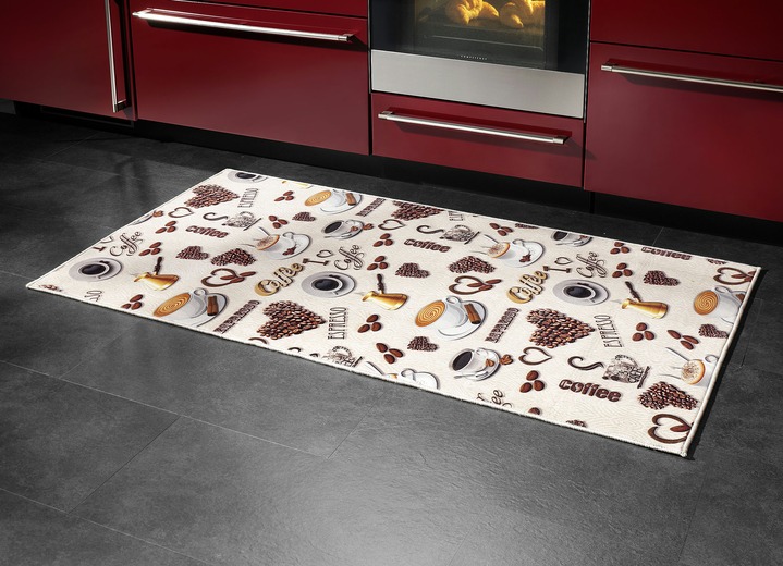Modern - Keukenlopers en -tapijten met koffiespecialiteiten, in Größe 102 (loper, 60 x 115 cm) bis 185 (Tapijt, 140 x 200 cm), in Farbe BEIGE Ansicht 1