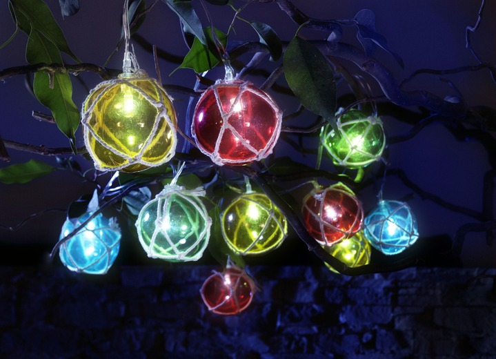Tuin - Lichtketting op zonne-energie 'Vissersballen', in Farbe MULTICOLOR