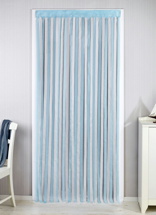 Inkijk- en zonwering - Deurgordijn in verschillende kleuren, in Farbe TURKOOIS-BEIGE Ansicht 1