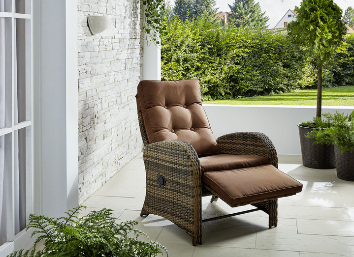 Tuinmeubels - Royale comfort fauteuil met bijpassend zitkussen, in Farbe BRUIN Ansicht 1
