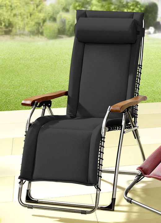 Tuinmeubels - Relaxstoel met sneldrogende hoes, in Farbe ZWART, in Ausführung Relaxstoel Ansicht 1