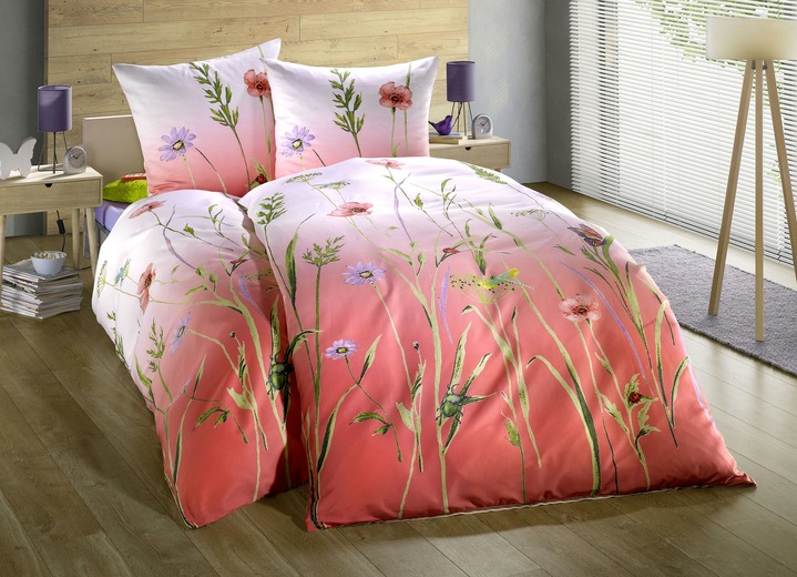Beddengoed - Mako-satijnen beddengoedset met ritssluiting, in Größe 112 (80 x 80 cm + 135 x 200 cm) bis 115 (80/80 cm + 155/220 cm), in Farbe LICHTGRIJS M.