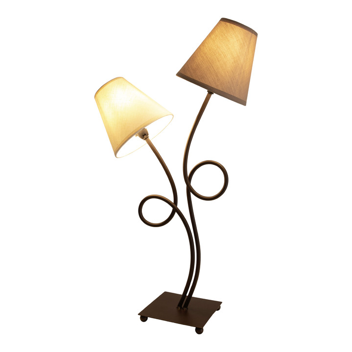 Lampen  & lampjes - Elegant gebogen tafellamp van metaal, in Farbe BRUIN-BEIGE Ansicht 1