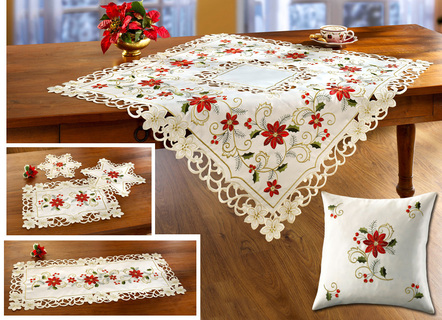 Tafel- en kamerdecoratie met kerstbloemen