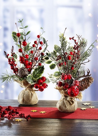 Arrangement in jutezakje, set van 2
