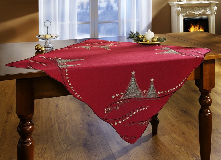 Tafellakens - Kerstachtige tafel- en kamerdecoratie, in Größe 110 (Servetten, 26 x 26 cm) bis 404 (Kussensloop, 40 x 40 cm), in Farbe CRÈME Ansicht 1