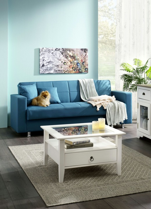 Slaap sofa`s - Klick-Klack-bank met decoratief kussen, in Farbe BLAUW Ansicht 1