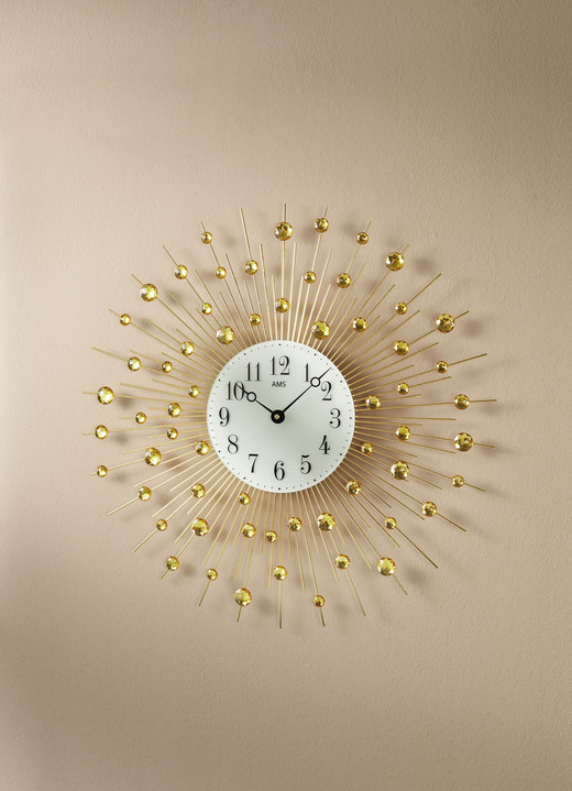 Horloges - Wandklok met Arabische cijfers, in Farbe GOLD Ansicht 1