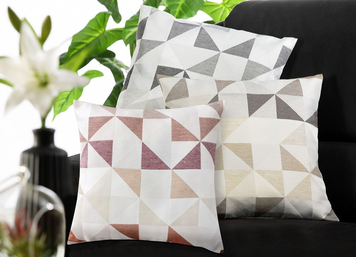 - Kussenhoes van geweven jacquard-decoratiestof, in Größe 105 (40 x 40 cm) bis 110 (50 x 50 cm), in Farbe ZILVER