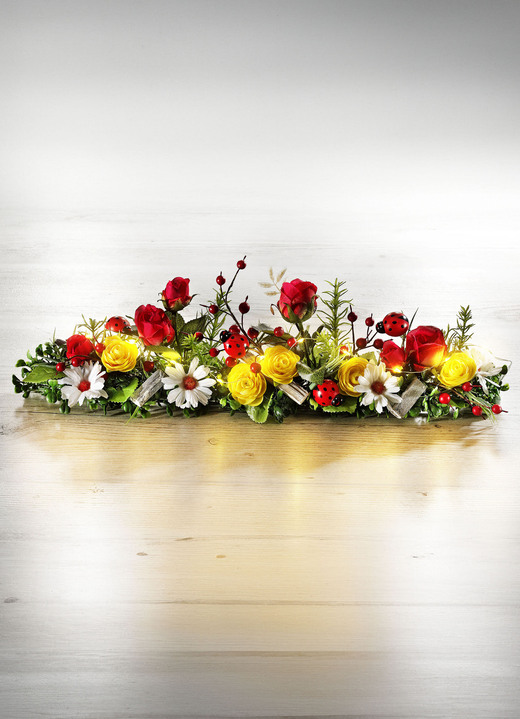 Kunst- & textielplanten - Tafeldecoratie met micro-led-lichtketting, in Farbe GROEN Ansicht 1