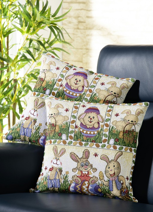 Decoratiekussens & slopen - Kussenslopen 'Hazen', patchwork, set van 2, in Farbe MULTICOLOR