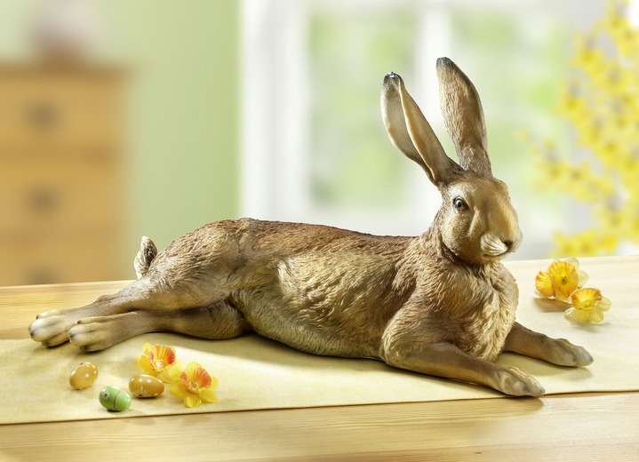 Ostern - Handbemalter Hase aus Polyresin, in Farbe BRAUN