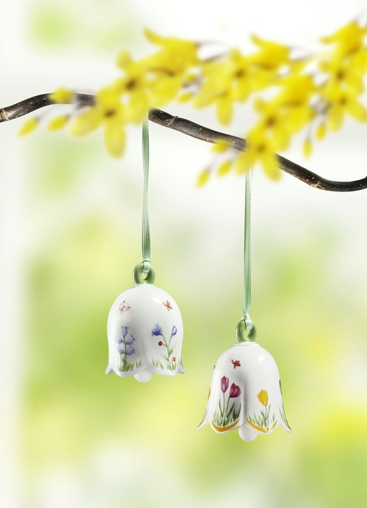 - Villeroy & Boch Blumenglöckchen aus Porzellan - Villeroy & Boch Blumenglöckchen aus Porzellan, in Farbe WEISS, in Ausführung Tulpen-Motiv