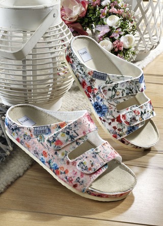 Pantoffel met lederen dekzool