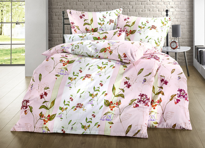 Beddengoed - Satijnen beddengoedset van Mesana, in Größe 111 (40/80 cm + 135/200 cm) bis 115 (80/80 cm + 155/220 cm), in Farbe ROSA Ansicht 1