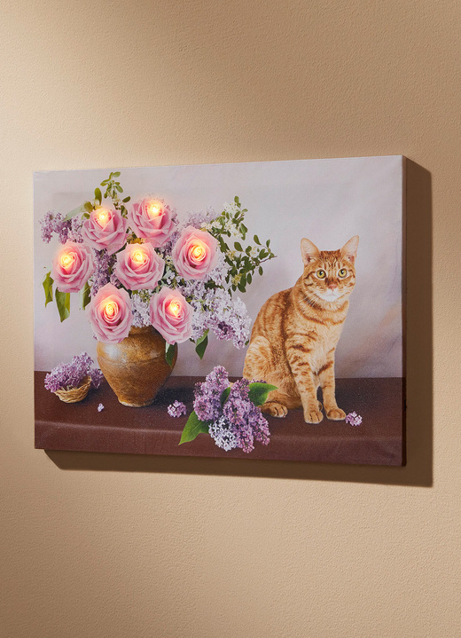 - LED-foto op batterijen, canvas op houten frame, in Farbe ROZE