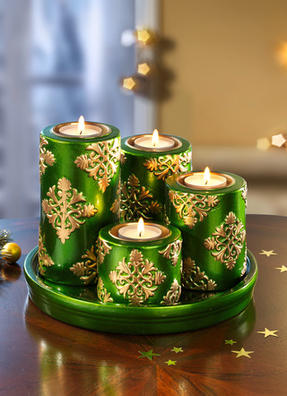 Adventstheelichthouder van keramiek