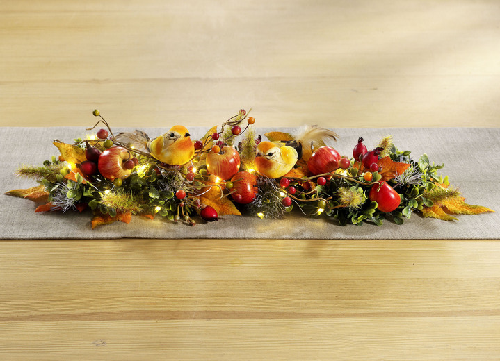 Kunst- & textielplanten - Herfstig verlichte tafelbladen, in Farbe GROEN