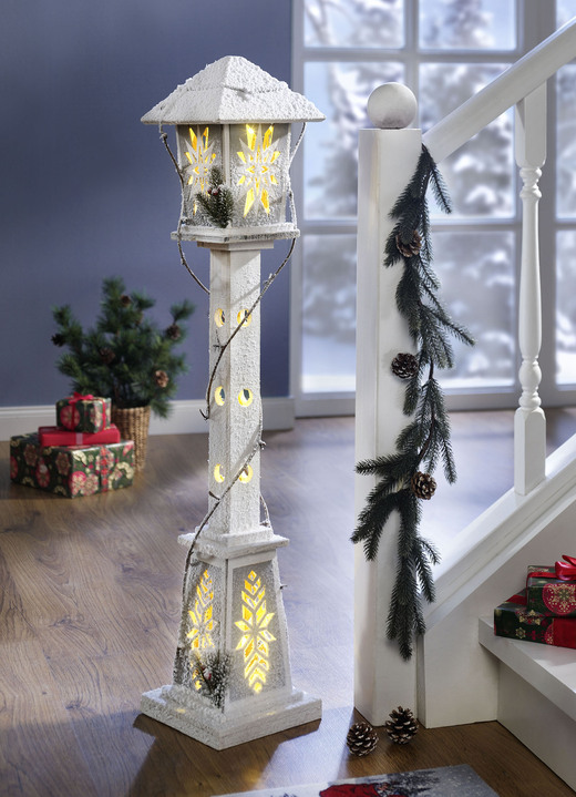 Kerstdecoraties - Verlichte lantaarn, op batterijen, in Farbe WIT