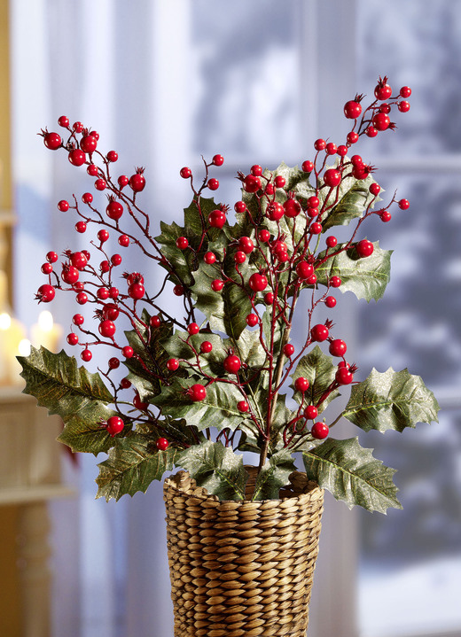 - Ilex bessentakken, set van 2, in Farbe GROEN/ROOD