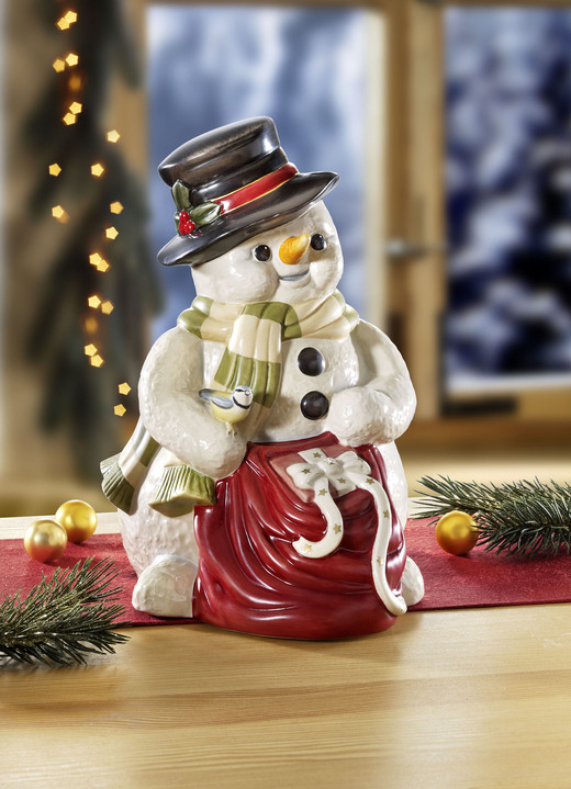 - Sneeuwpop met cadeauzakje met de hand gemaakt, in Farbe MULTICOLOR